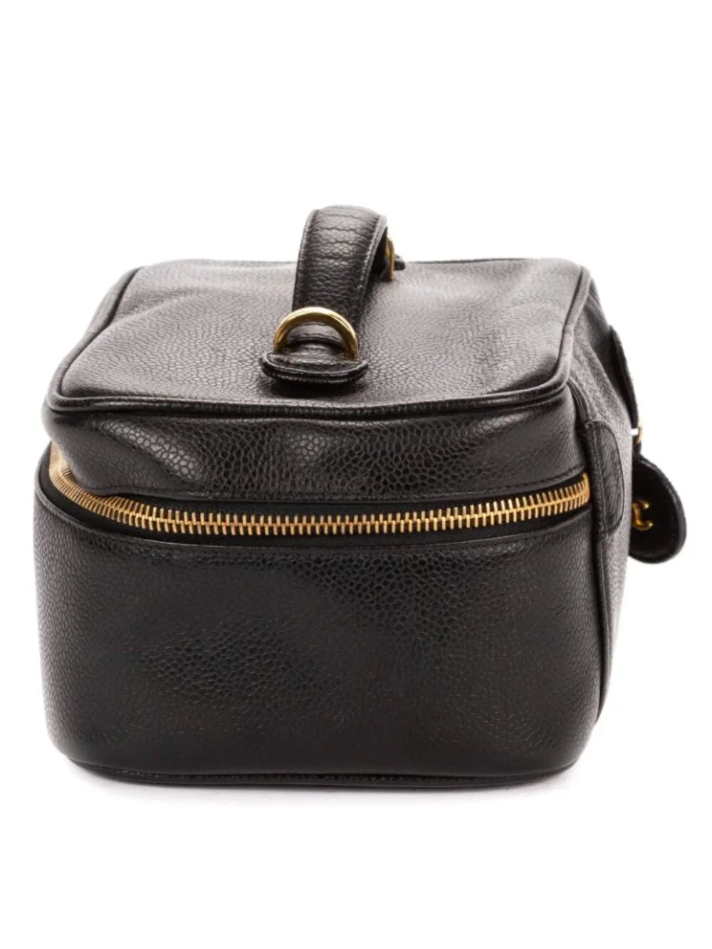 Chanel CC Logo Vanity Bag Black Caviar Leather